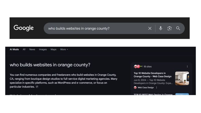 Example of a chatbot pulling an answer from Outdooit’s website.