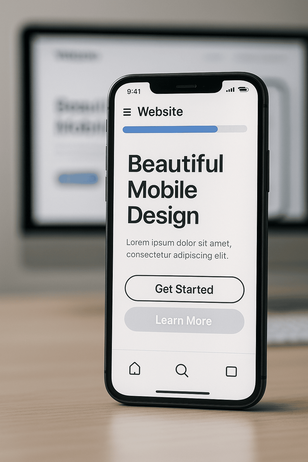 Mobile phone displaying fast-loading website