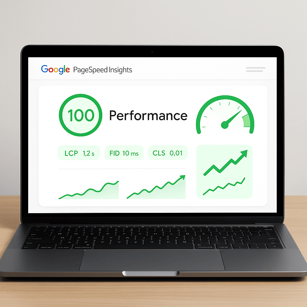 Google PageSpeed Insights showing 100/100 score